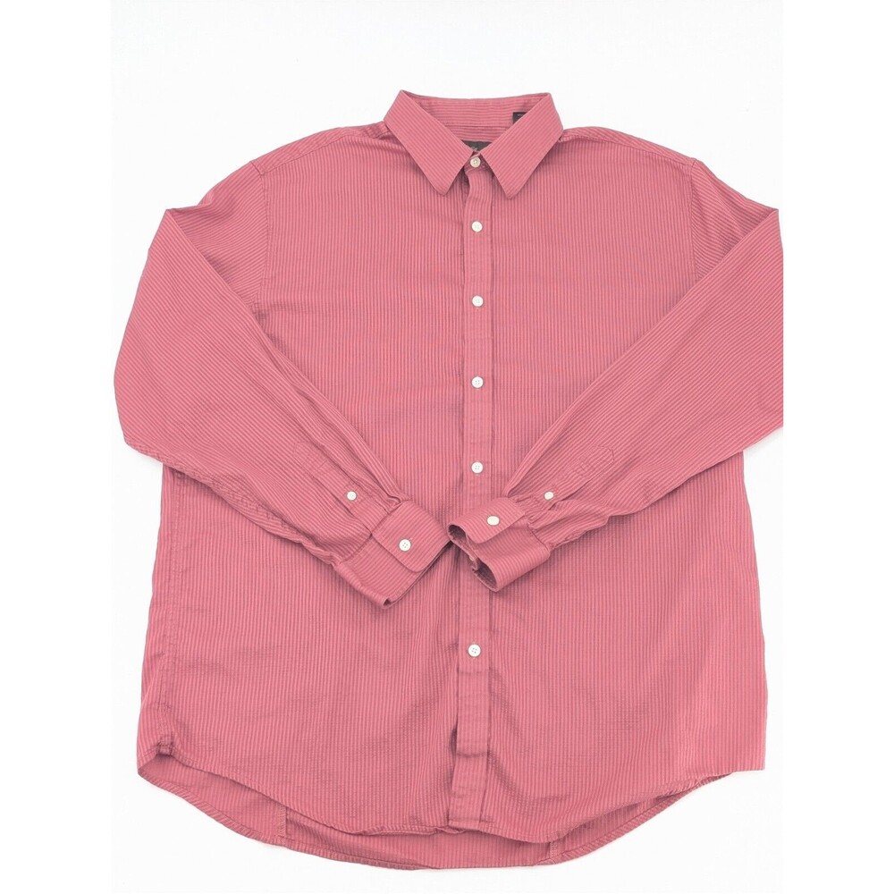 Tasso Ella Mens Pink Rose Colored 100% Cotton Long Sleeve Dress Shirt Size XL